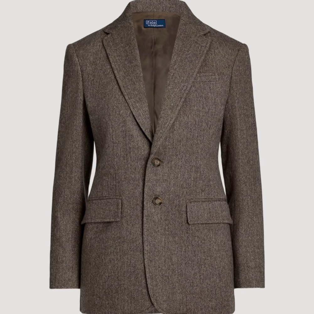 Polo Ralph Lauren Women Herringbone Wool Blazer Size 4 NWT 698$+TAX